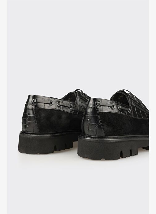 Siyah Deri Erkek Günlük Ayakkabı - Görsel 6