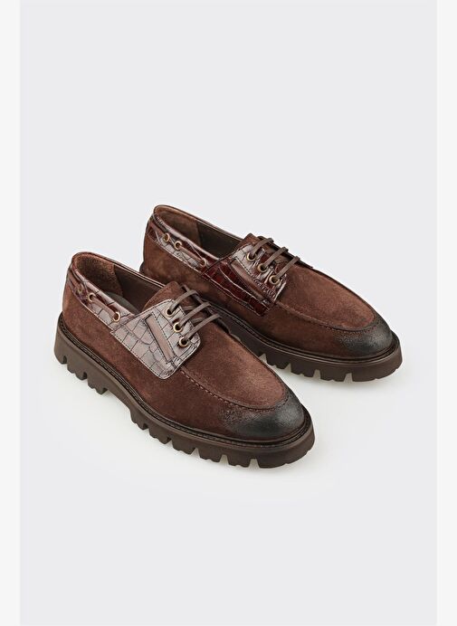 Kahve Deri Erkek Günlük Ayakkabı - Görsel 3