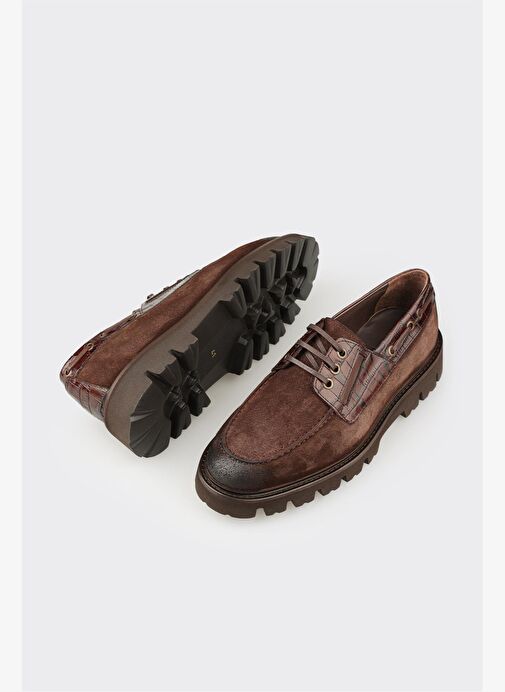 Kahve Deri Erkek Günlük Ayakkabı - Görsel 4