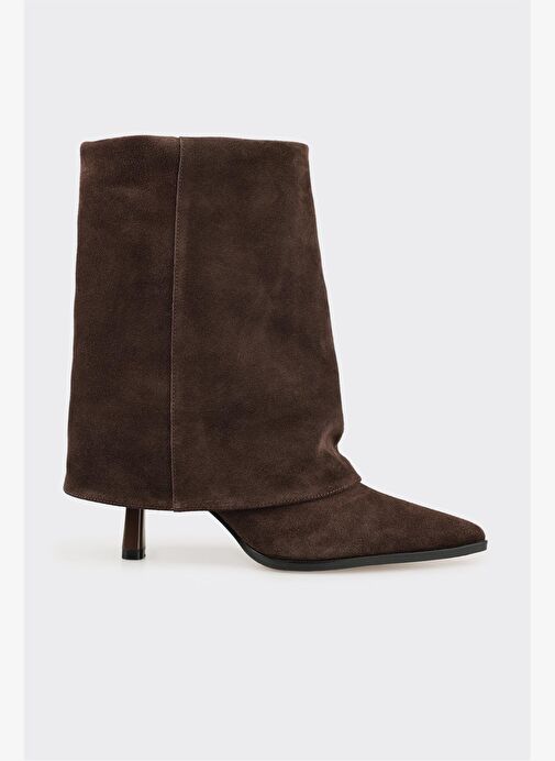 Kahve Deri Kadın Klasik Bot - Görsel 2
