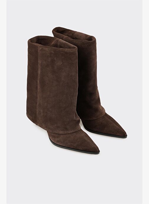 Kahve Deri Kadın Klasik Bot - Görsel 3