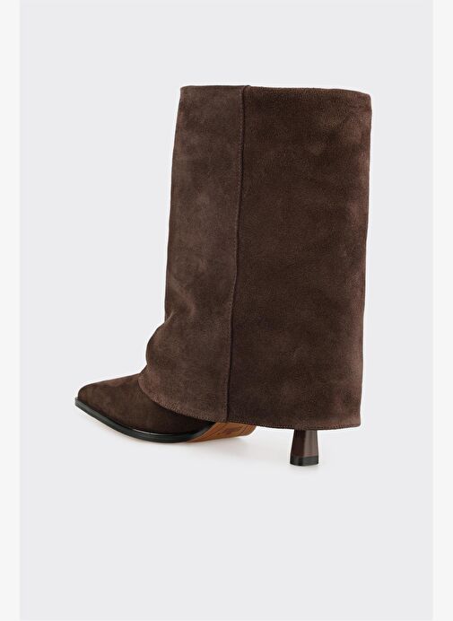 Kahve Deri Kadın Klasik Bot - Görsel 4