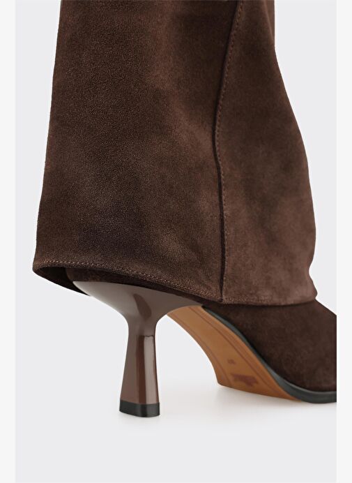Kahve Deri Kadın Klasik Bot - Görsel 5