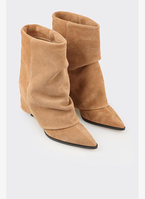 Taba Deri Kadın Klasik Bot - Görsel 3