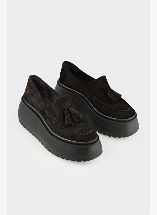 Siyah Deri Kadın Topuklu Ayakkabı - Görsel 3