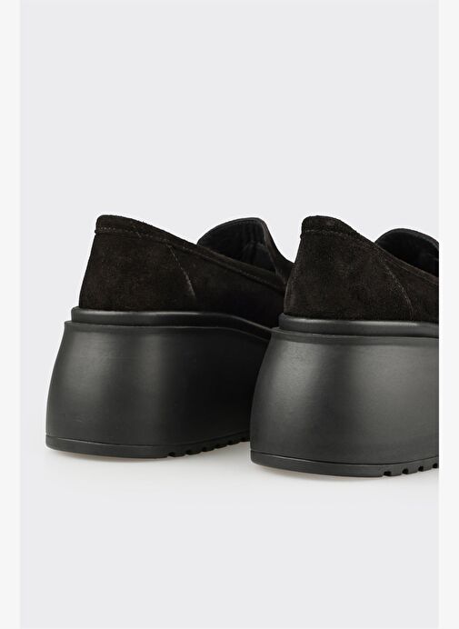 Siyah Deri Kadın Topuklu Ayakkabı - Görsel 6