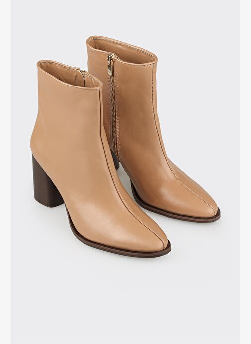 Naturel Deri Kadın Klasik Bot - Görsel 3