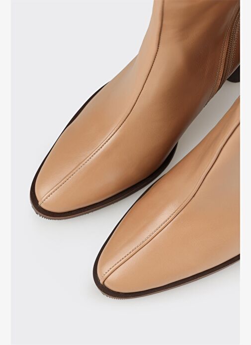 Naturel Deri Kadın Klasik Bot - Görsel 5