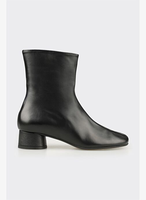 Siyah Deri Kadın Klasik Bot - Görsel 2