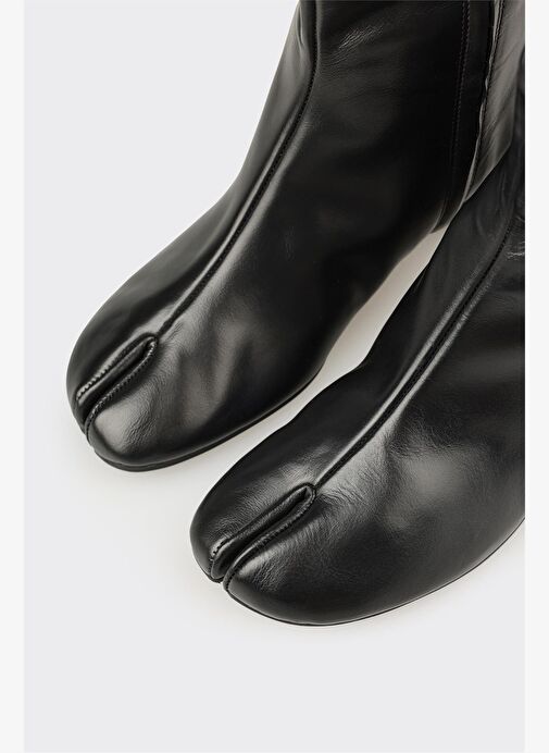 Siyah Deri Kadın Klasik Bot - Görsel 5