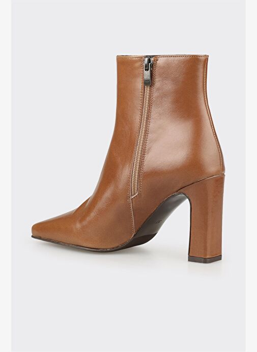 Vizon Deri Kadın Yüksek Topuk Bot - Görsel 4