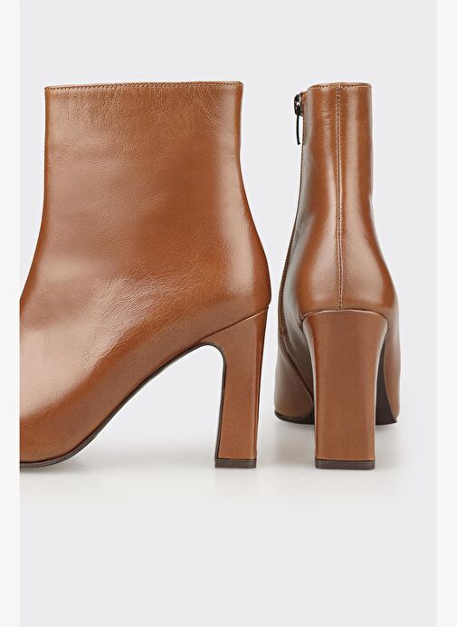 Vizon Deri Kadın Yüksek Topuk Bot - Görsel 5