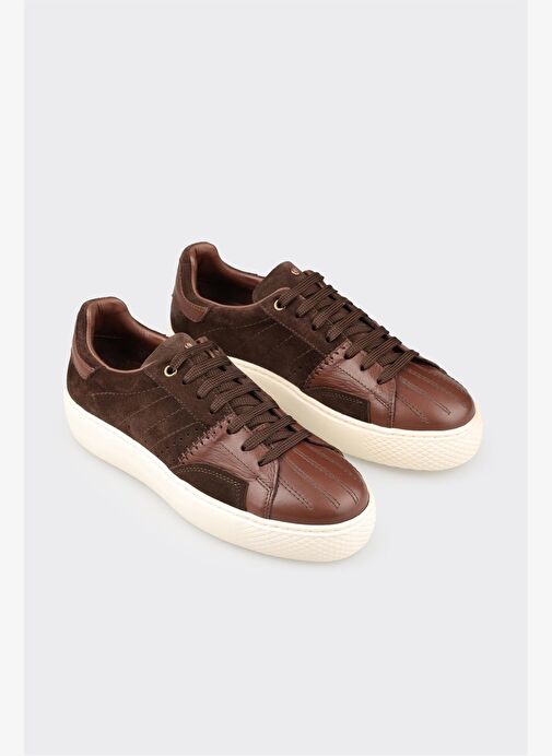 Kahve Deri Erkek Spor Ayakkabı - Görsel 3
