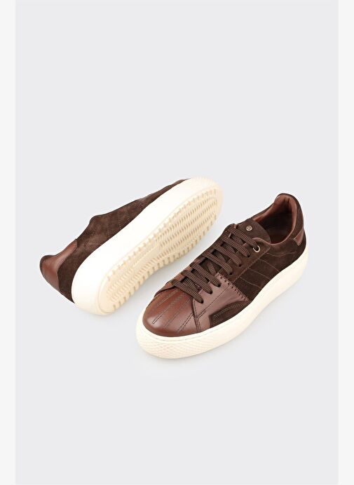 Kahve Deri Erkek Spor Ayakkabı - Görsel 4