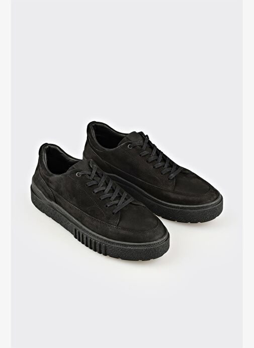 Siyah Deri Erkek Günlük Ayakkabı - Görsel 3