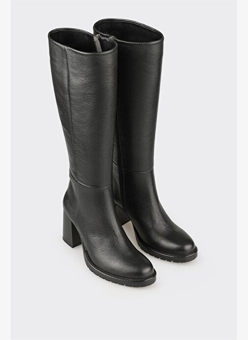 Siyah Deri Kadın Çizme - Görsel 3