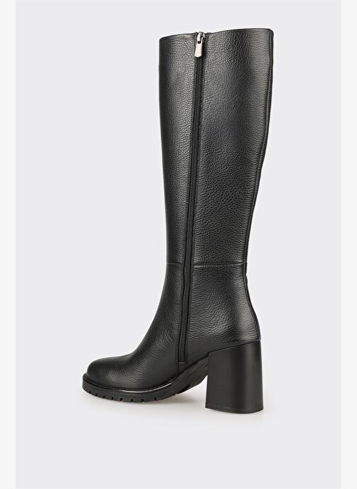 Siyah Deri Kadın Çizme - Görsel 4