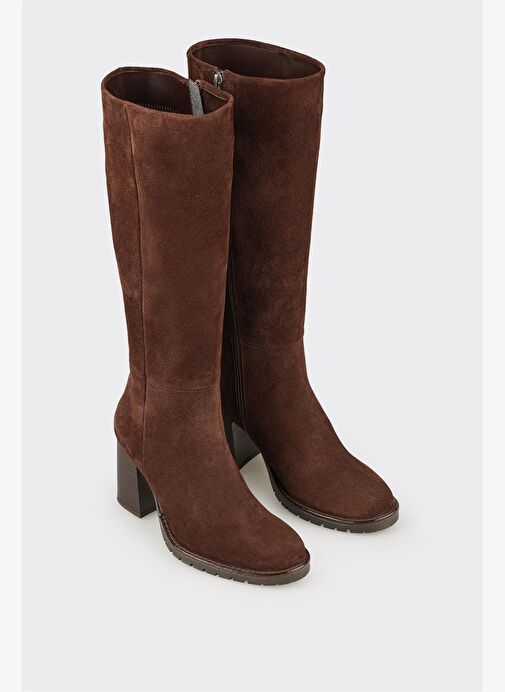 Kahve Deri Kadın Çizme - Görsel 3
