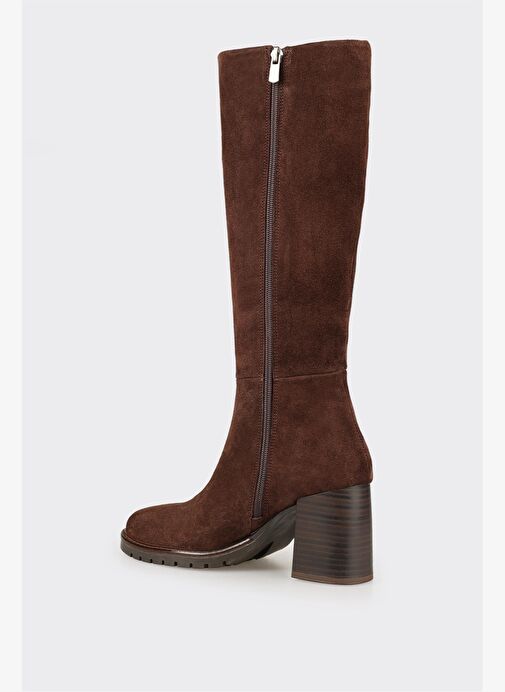 Kahve Deri Kadın Çizme - Görsel 4