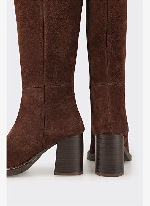 Kahve Deri Kadın Çizme - Görsel 5