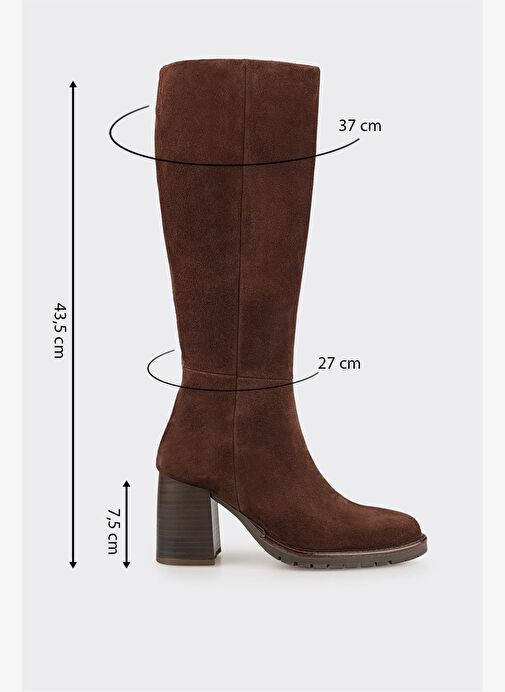 Kahve Deri Kadın Çizme - Görsel 6