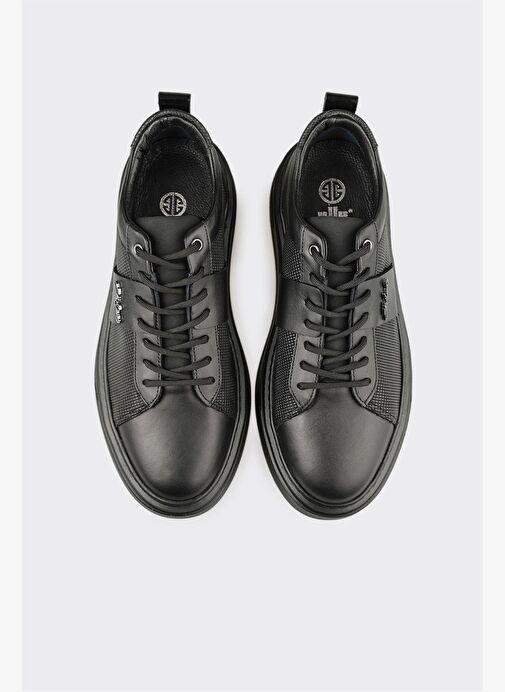 Siyah Deri Erkek Günlük Ayakkabı - Görsel 5