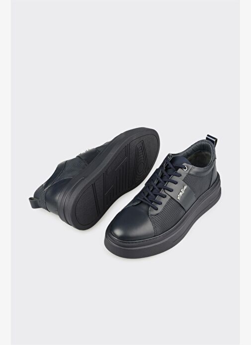 Lacivert Deri Erkek Günlük Ayakkabı - Görsel 4