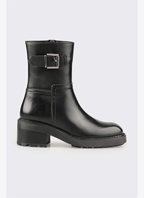 Siyah Deri Kadın Günlük Bot - Görsel 2