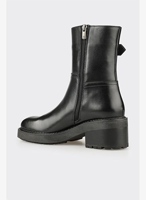 Siyah Deri Kadın Günlük Bot - Görsel 4