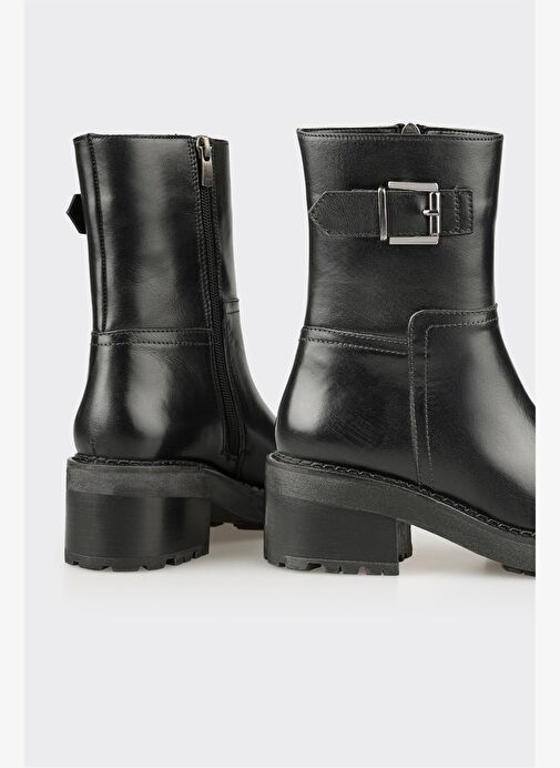 Siyah Deri Kadın Günlük Bot - Görsel 5