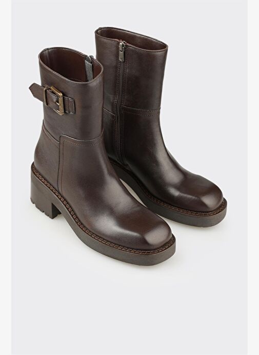 Kahve Deri Kadın Günlük Bot - Görsel 3