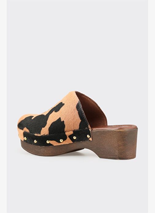 Elle Elle Taba Bej Taba Hayvan Desenli Deri Kadın Terlik Boyner'de! Taba Bej - 4. görsel