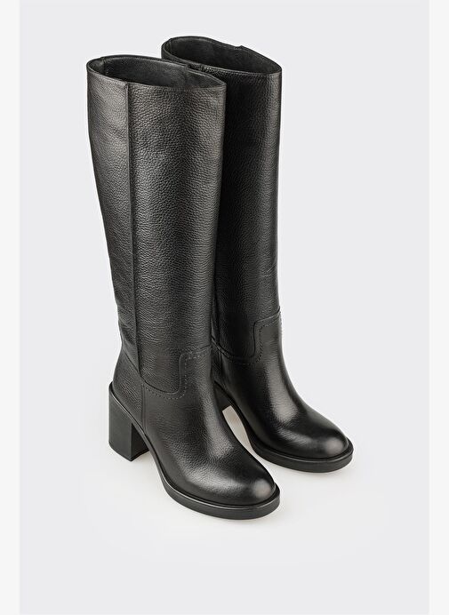 Siyah Deri Kadın Çizme - Görsel 3