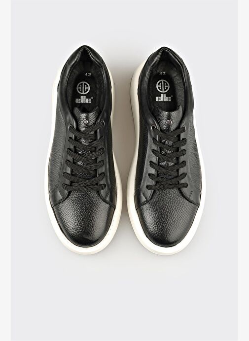 Siyah Deri Erkek Spor Ayakkabı - Görsel 5