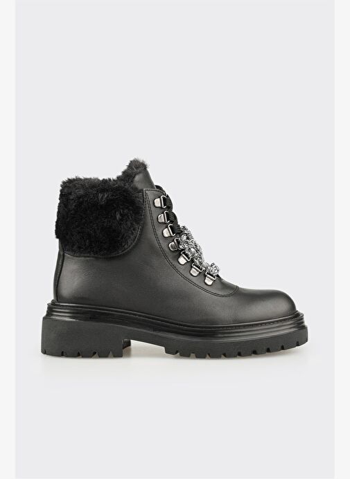 Siyah Deri Kadın Günlük Bot - Görsel 2