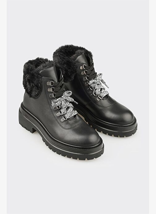 Siyah Deri Kadın Günlük Bot - Görsel 3