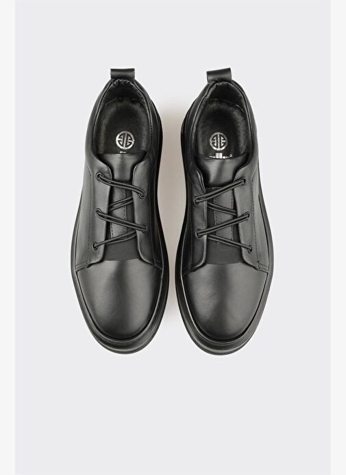 Siyah Deri Erkek Günlük Ayakkabı - Görsel 5
