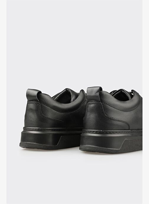 Siyah Deri Erkek Günlük Ayakkabı - Görsel 6