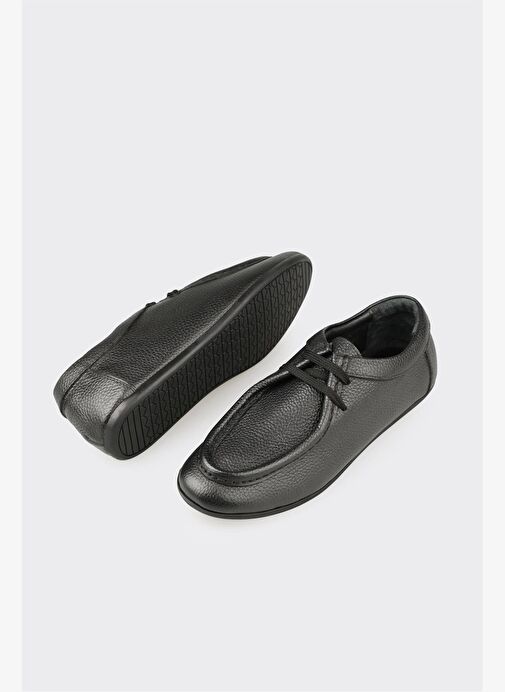 Siyah Deri Kadın Günlük Ayakkabı - Görsel 4