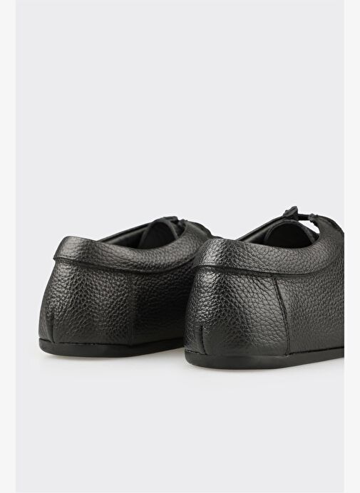Siyah Deri Kadın Günlük Ayakkabı - Görsel 6