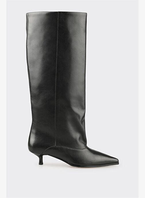 Siyah Deri Kadın Çizme - Görsel 2