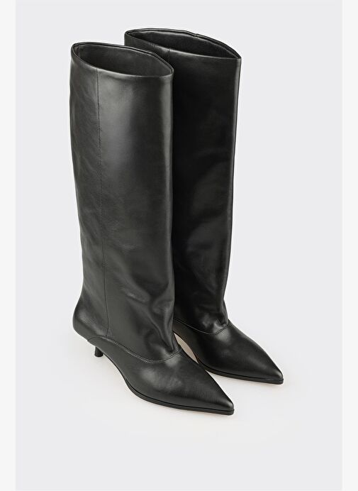 Siyah Deri Kadın Çizme - Görsel 3