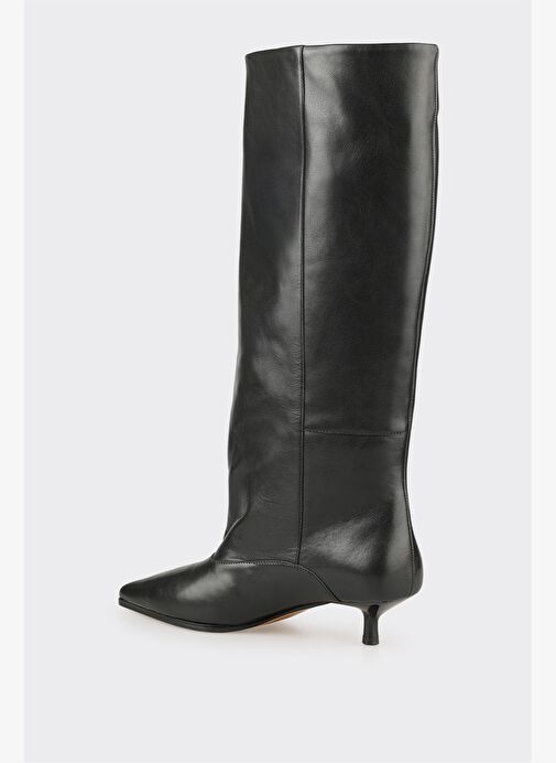 Siyah Deri Kadın Çizme - Görsel 4