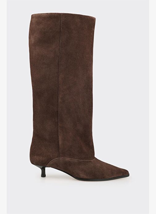 Kahve Deri Kadın Çizme - Görsel 2