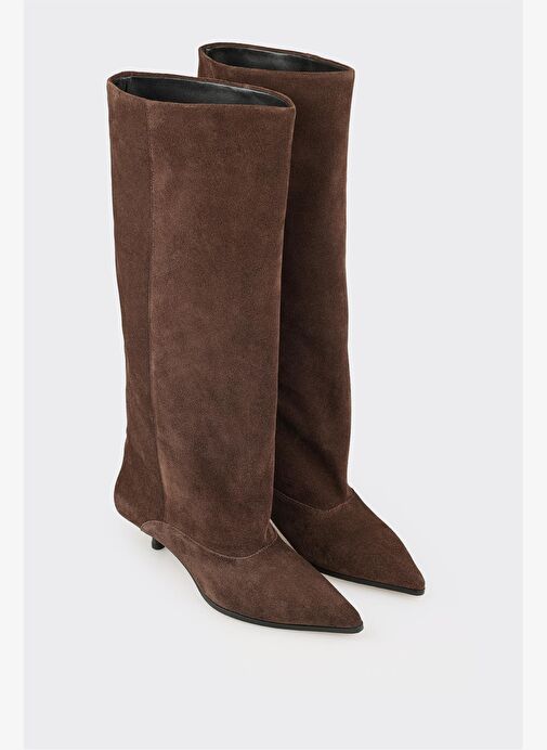 Kahve Deri Kadın Çizme - Görsel 3