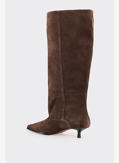 Kahve Deri Kadın Çizme - Görsel 4