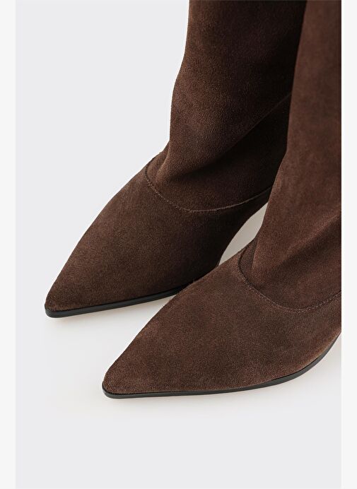 Kahve Deri Kadın Çizme - Görsel 5