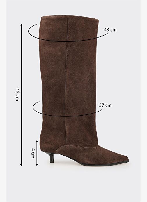 Kahve Deri Kadın Çizme - Görsel 6