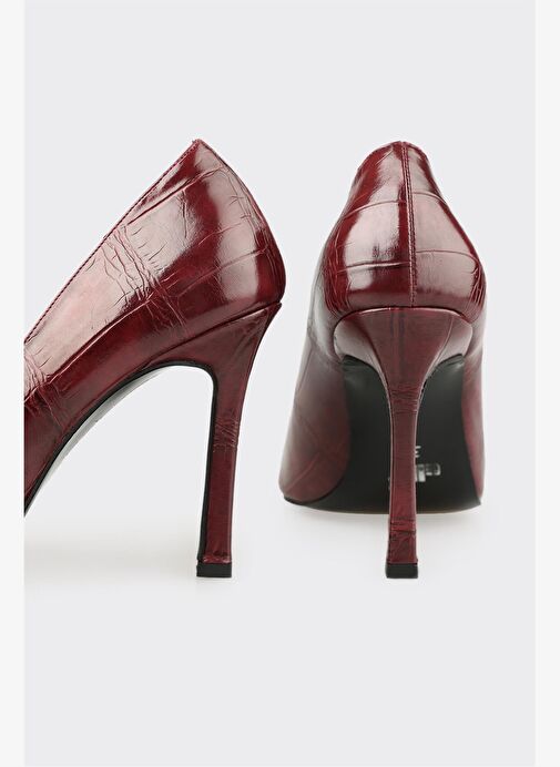 Bordo Kadın Yüksek Topuk Ayakkabı - Görsel 5