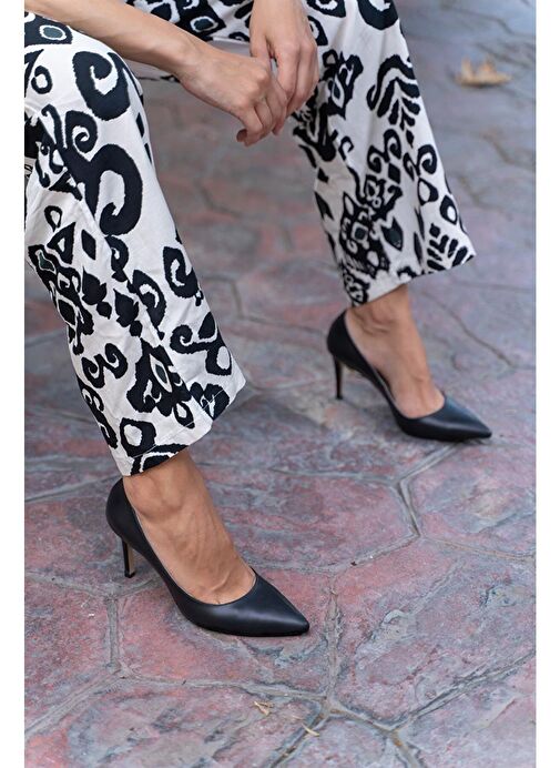 Ece'nin Butiği Ekru Kadın Deri Stiletto Pael-447 - Görsel 4